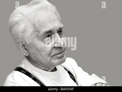 Uomo anziano triste Foto Stock