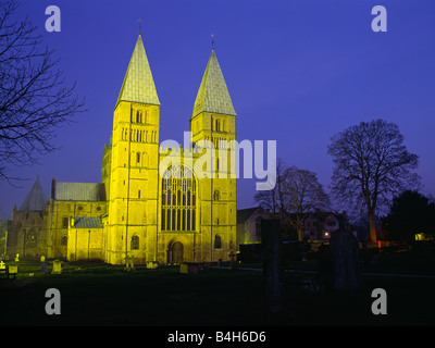 I riflettori Southwell Minster, Nottinghamshire, Inghilterra Foto Stock