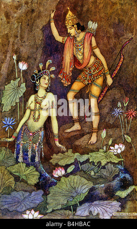 Arjuna e il fiume Ninfa Foto Stock