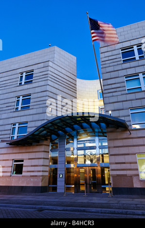 La facciata della ambasciata americana, Berlino, Germania Foto Stock