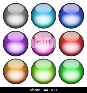 Una collezione di color pastello 3d sfere che funzioneranno alla grande come i pulsanti o le icone Foto Stock