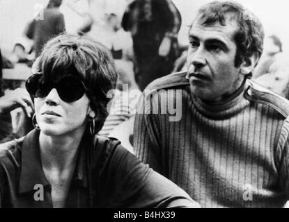 Roger Vadim film del regista e di sua moglie Jane Fonda attrice a Isle Of Wight 1969 festival pop Foto Stock