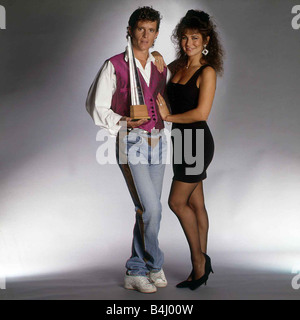 Jonathan Morris l'attore con Linda Lusardi Agosto 1989 Dbase msi Foto Stock