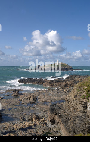 Godrevy Lighthouse, Cornwall Foto Stock