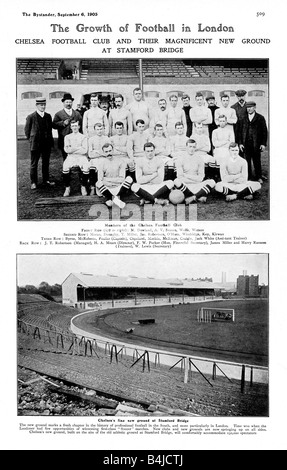 Chelsea FC 1905 foto del nuovo club di calcio nel mese di settembre in apertura del loro nuovo terreno a Stamford Bridge Foto Stock