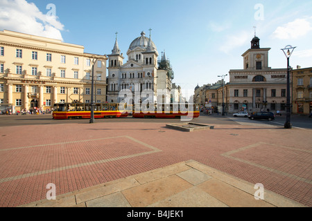 La Polonia ad ovest Mazovia Lodz Plac Wolnosci (Piazza della Libertà) Foto Stock