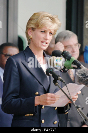 La principessa Diana arriva a Luanda Angola Gennaio 1997 Foto Stock