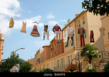 Illustrazione sul display sopra un Monaco Street,Monte Carlo Foto Stock
