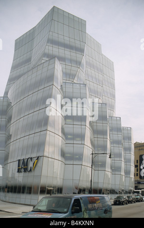 Architetto Frank Gehry's IAC World HQ, in Chelsea District di Manhattan, New York, vista da nord-ovest Foto Stock