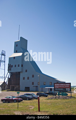 La miniera di Quincy e paranco rame storico sito minerario in Michigan Hancock Foto Stock