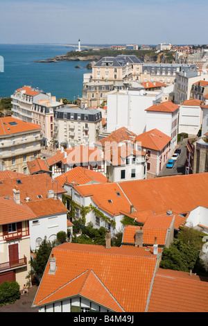 Tetto a vista su Biarritz Foto Stock