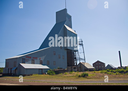 La miniera di Quincy e paranco rame storico sito minerario in Michigan Hancock Foto Stock