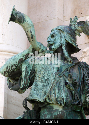 Dettaglio Matyas kut (Matthias Fontana) Castello di Buda, quartiere ho, Budapest, Ungheria Foto Stock