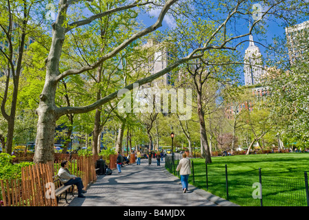 New York City View del Madison Square Park in primavera. Foto Stock