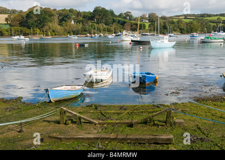 La bassa marea sul fiume Fal, Falmouth Cornovaglia Foto Stock