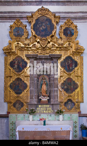 Altare Principale a Mision San Ignacio Baja California Sur Messico Foto Stock