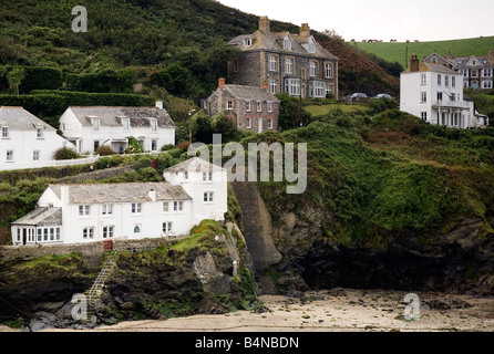 Vista aerea del Port Isaac Cornovaglia Foto Stock