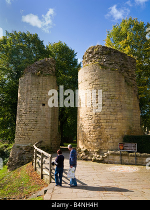 Knaresborough Castle pareti Nord Yorkshire, Inghilterra, Regno Unito Foto Stock