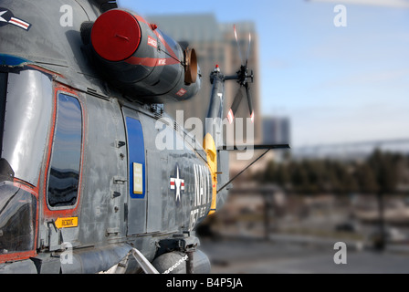 USS Midway portaerei situato a San Diego in California Foto Stock