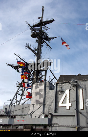 USS Midway portaerei situato a San Diego in California Foto Stock