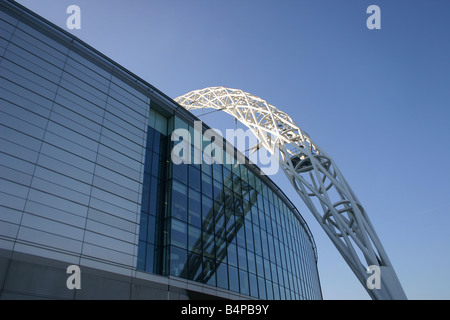 Vista dettagliata del nuovo stadio di Wembley arch Foto Stock