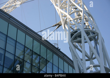 Vista dettagliata del nuovo stadio di Wembley arch Foto Stock