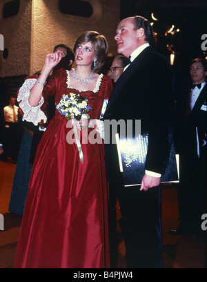 La principessa di Galles presso il Barbican Arts Centre London Marzo 1982 Foto Stock