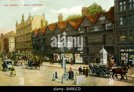 Vecchio topografico vintage British Cartolina 1900s 1910s di Holborn Londra per solo uso editoriale Foto Stock