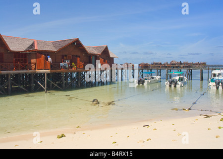 Un resort sull'isola Mabul nr Semporna Sabah Malaysia Foto Stock