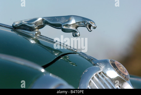 La mascotte del cofano di un 1962 MK11 Jaguar Foto Stock