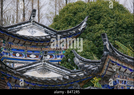 La Cina, nella provincia dello Yunnan, Dali, la Città Vecchia, il cancello di ingresso al Parco Yuer Foto Stock