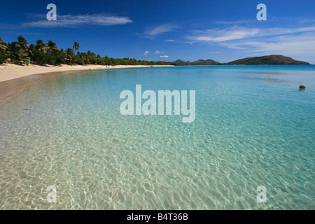 Rematore's Bay e la spiaggia, Nacula Island, catena Yasawa, Isole Figi Foto Stock