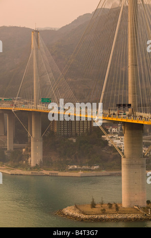 Cina, Hong Kong, nuovi territori, Ting Kau Bridge, links Tsing Yi Island e Ting Kau Foto Stock