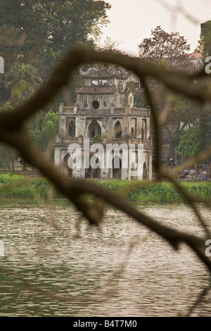 Torre di tartaruga Hoam Kiem Lake Hanoi Vietnam Foto Stock