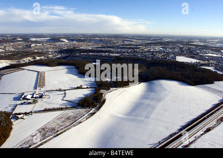 Meteo neve Dec 2000 scene ora su henley e la zona Foto Stock