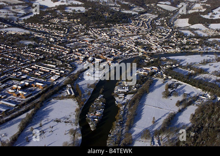 Meteo antenna neve Dec 2000 scene ora su henley e la zona Foto Stock