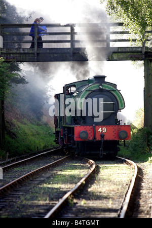 I visitatori di Tanfield Railway sono state trattate per la sua prima locomotiva a vapore di gala in 13 anni Foto Stock