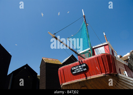 La Stade maritime heritage zona Hastings Old Town East Sussex Foto Stock