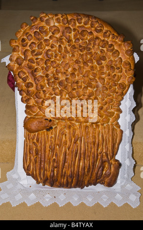 Harvest focaccia al St Marys Priory Chiesa Abergavenny Monmouthshire South Wales UK Foto Stock