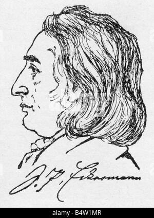 Eckermann, Johann Peter 21.9.1792 - 3.12.1854, autore/scrittore tedesco, poeta, ritratto, immagine contemporanea, Foto Stock