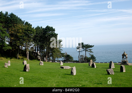 Happy Valley gardens cerchio di pietra costruiti per il national eisteddfod galles Llandudno Regno Unito Foto Stock