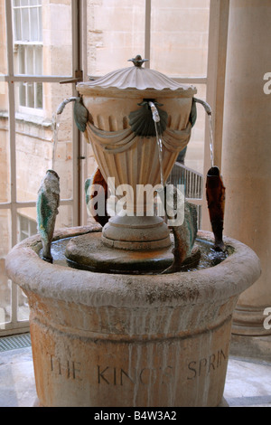 Il Re della primavera fontana, la camera della pompa, Bagni Romani, bagno, Somerset, Inghilterra, Regno Unito Foto Stock