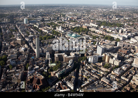 Vista aerea a nord della città interna degli edifici la Covent Garden area Soho Bloomsbury British Museum Centre Point Tower of London WC2 REGNO UNITO Foto Stock