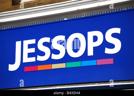 Jessops photographic store segno, St.James Street, Taunton, Somerset, Inghilterra, Regno Unito Foto Stock