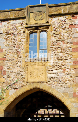 Cancello di ingresso, Taunton Castle, Taunton, Somerset, Inghilterra, Regno Unito Foto Stock