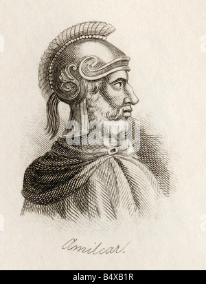 Hamilcar Barca o Barcas, c 275 - 228 AC. Generale cartaginese e leader statista della famiglia Barcid. Foto Stock