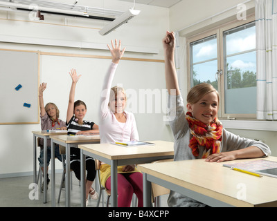 Quattro studenti di una classe Foto Stock