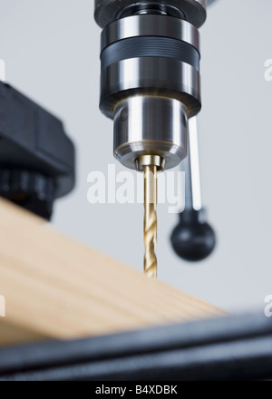 Drill premere e legno Foto Stock