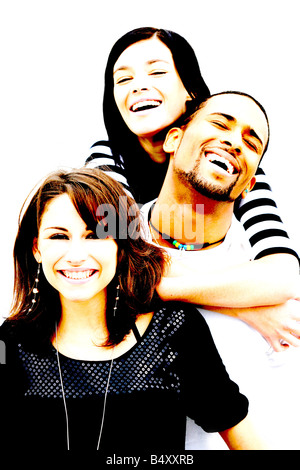 Gruppo di amici sorridenti, ritratto Foto Stock