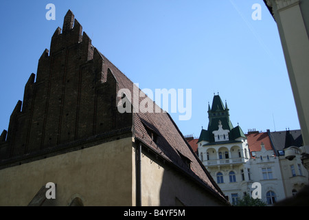 Quartiere ebraico nella città vecchia di Praga. Ceca Repubblica bella e antica città europea Foto Stock